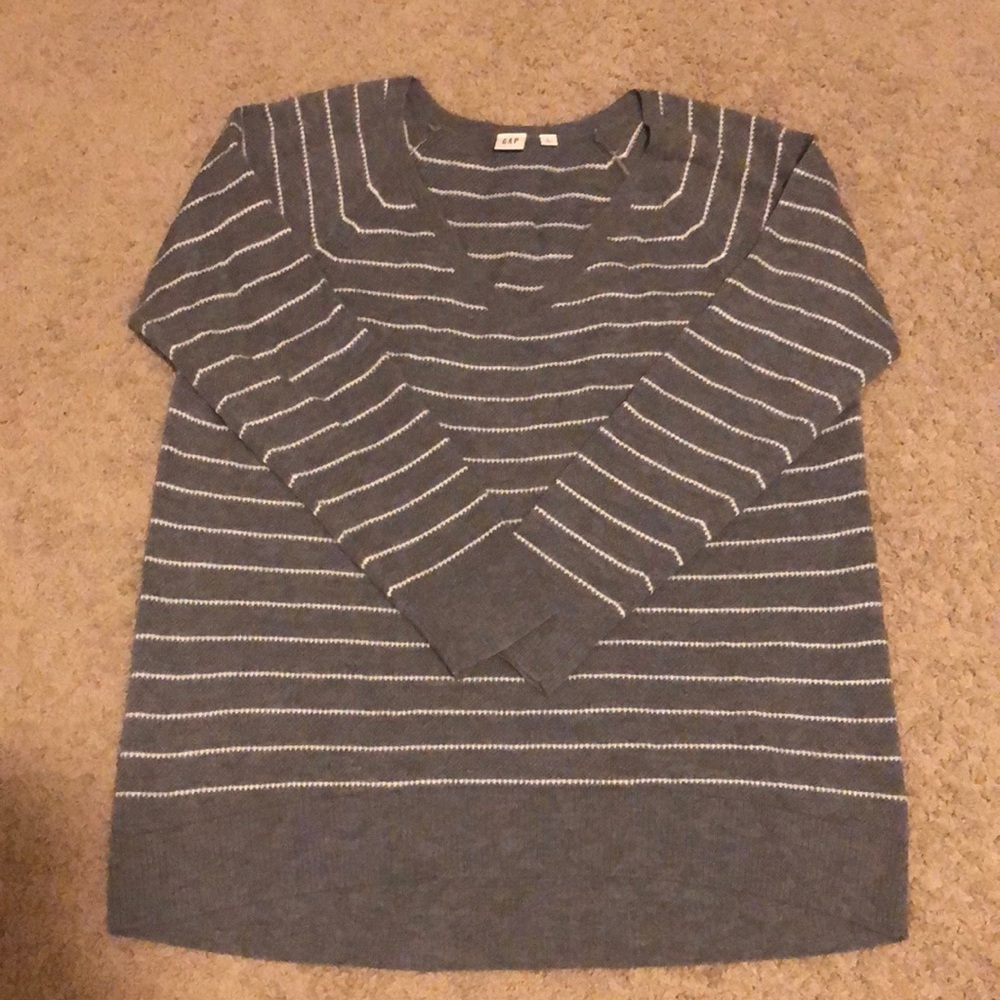 Gray striped sweater